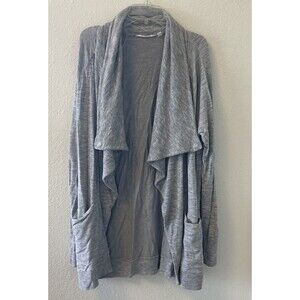 Athleta Women's Open Cardigan Modal Blend Thumb Holes Pockets Gray Size Medium
